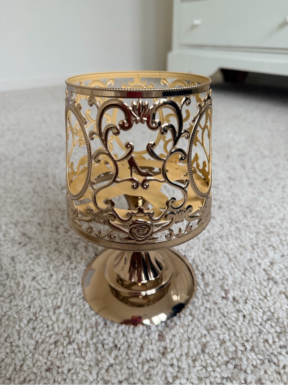 Bath and Body work’s Elegant Gold Pedestal Candle Holder - Disney Princess